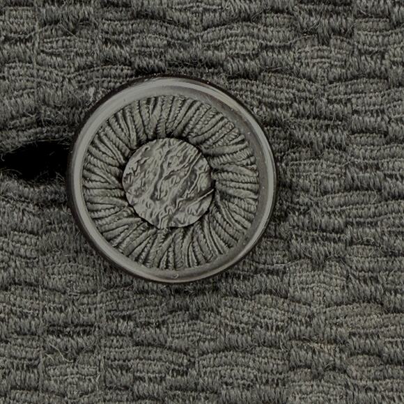 Vintage Young Quinlan Black Textured Wool Coat Brown Mink Fur Collar Size Large - Picture 6 of 8